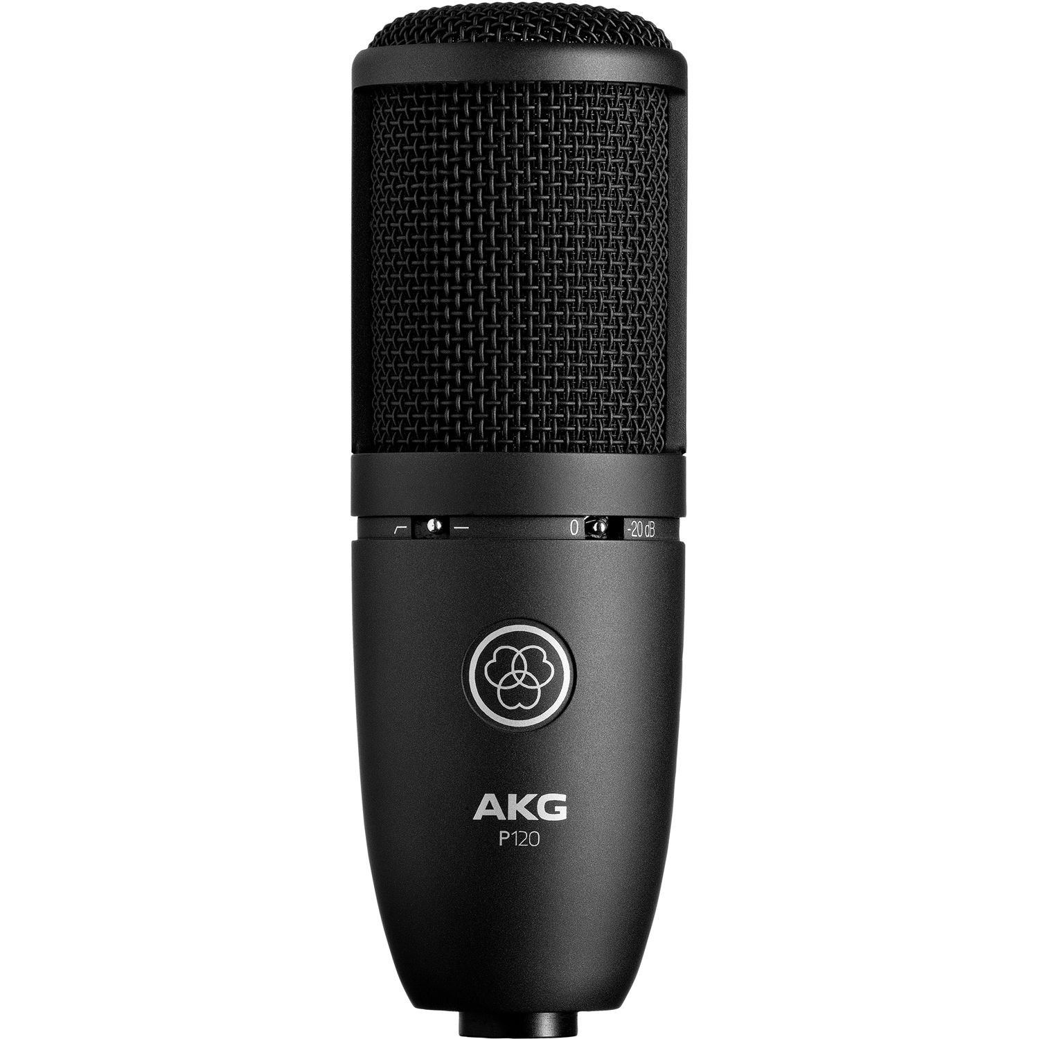 AKG P120 Cardioid Condenser Microphone (Black) w/ XLR Cable, Pop Filter & Straps