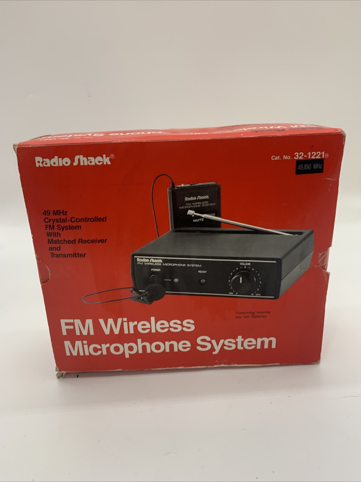 Radio Shack FM Wireless Microphone System 32-1221B lIN ORIGINAL BOX