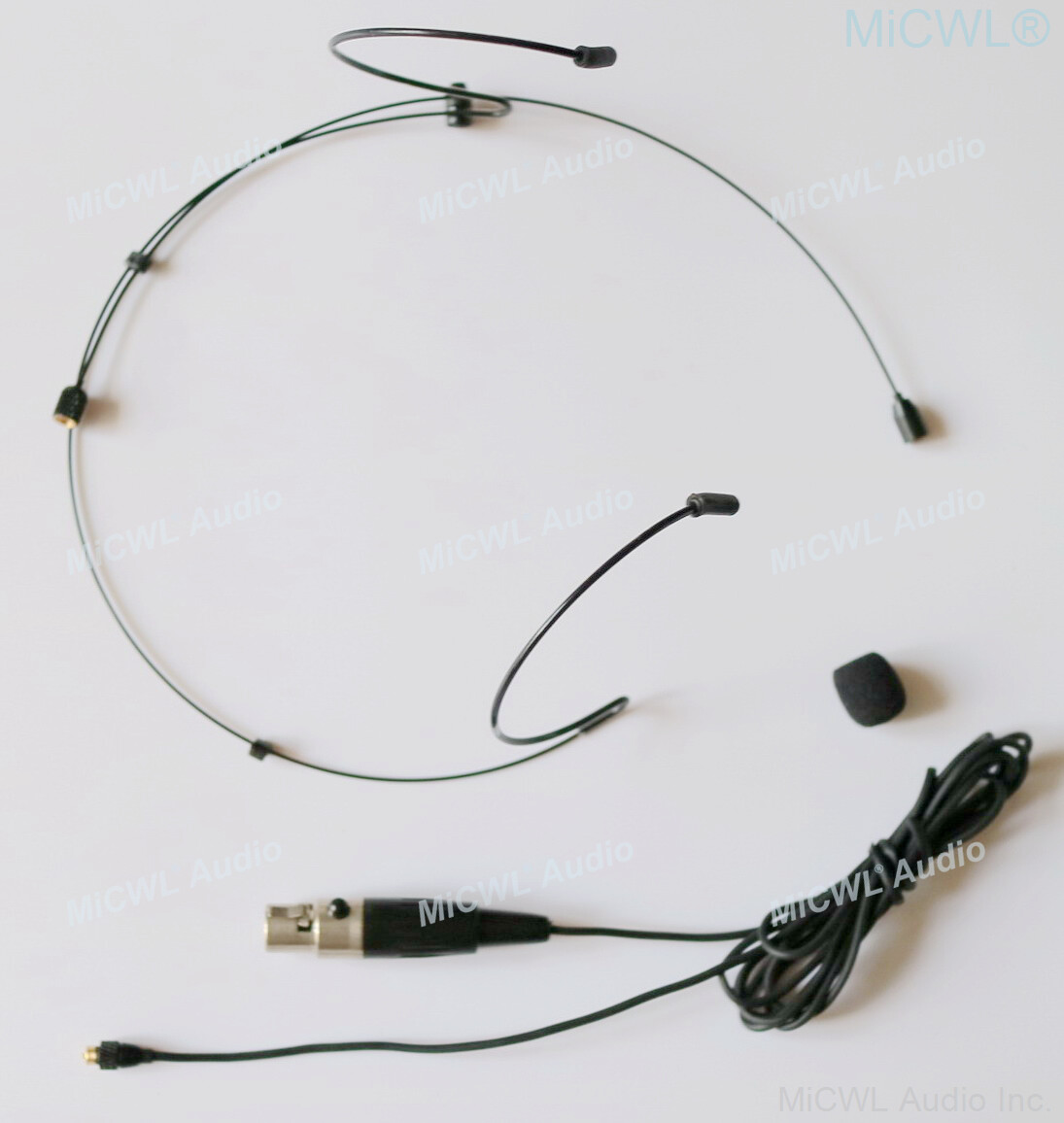 Black Ear Headset Microphone for Samson AKG Gemini Wireless Detachable Cable