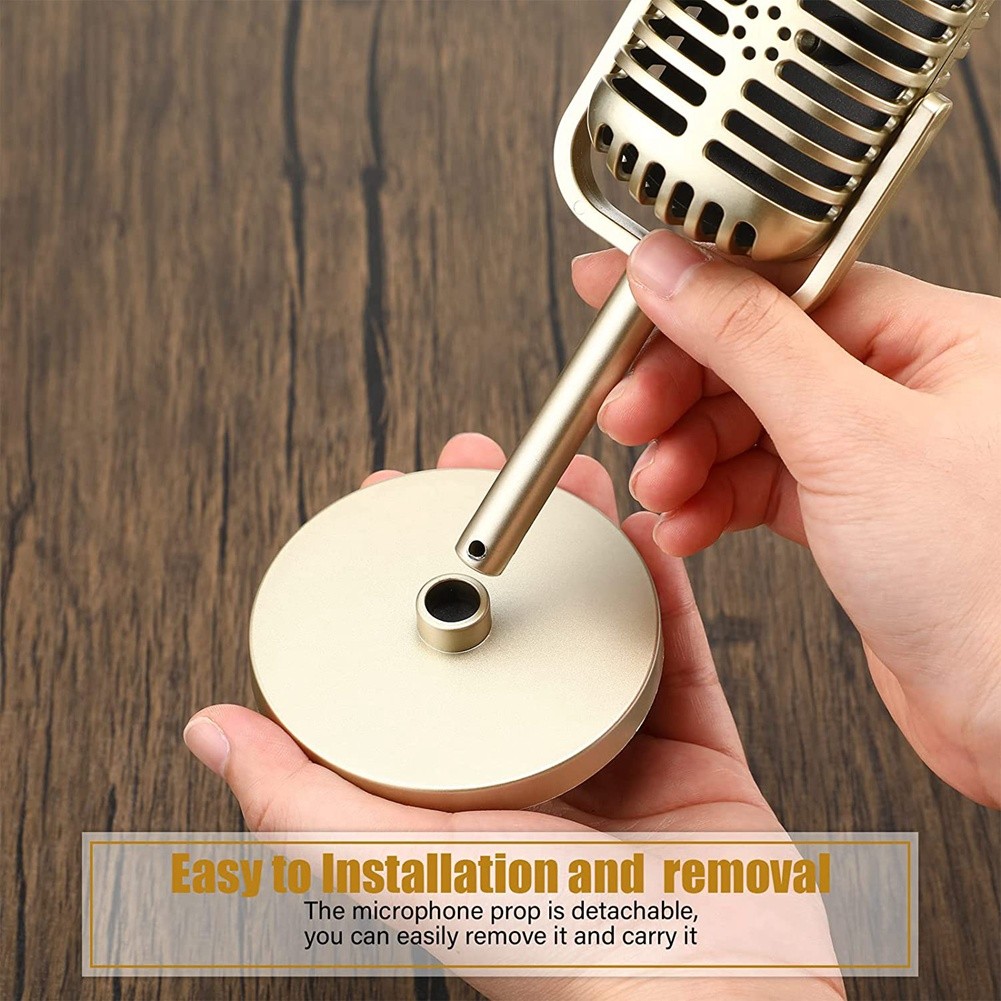 1Set Retro Microphone Props Model Vintage Microphone Antique Microphone Toy6801
