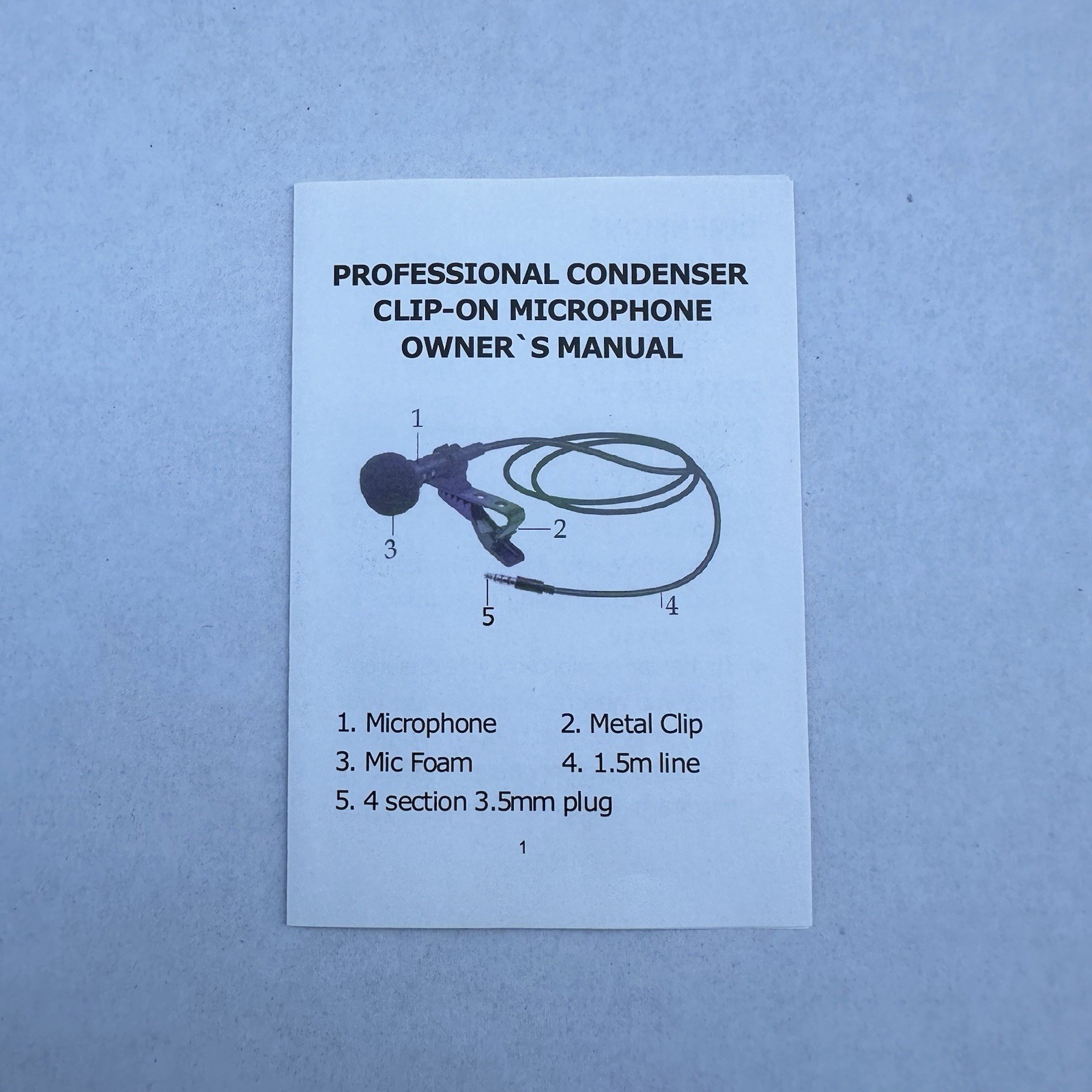 Lavalier Professional Condenser Microphone Wearable Clip-On 3.5mm TRRS Connector