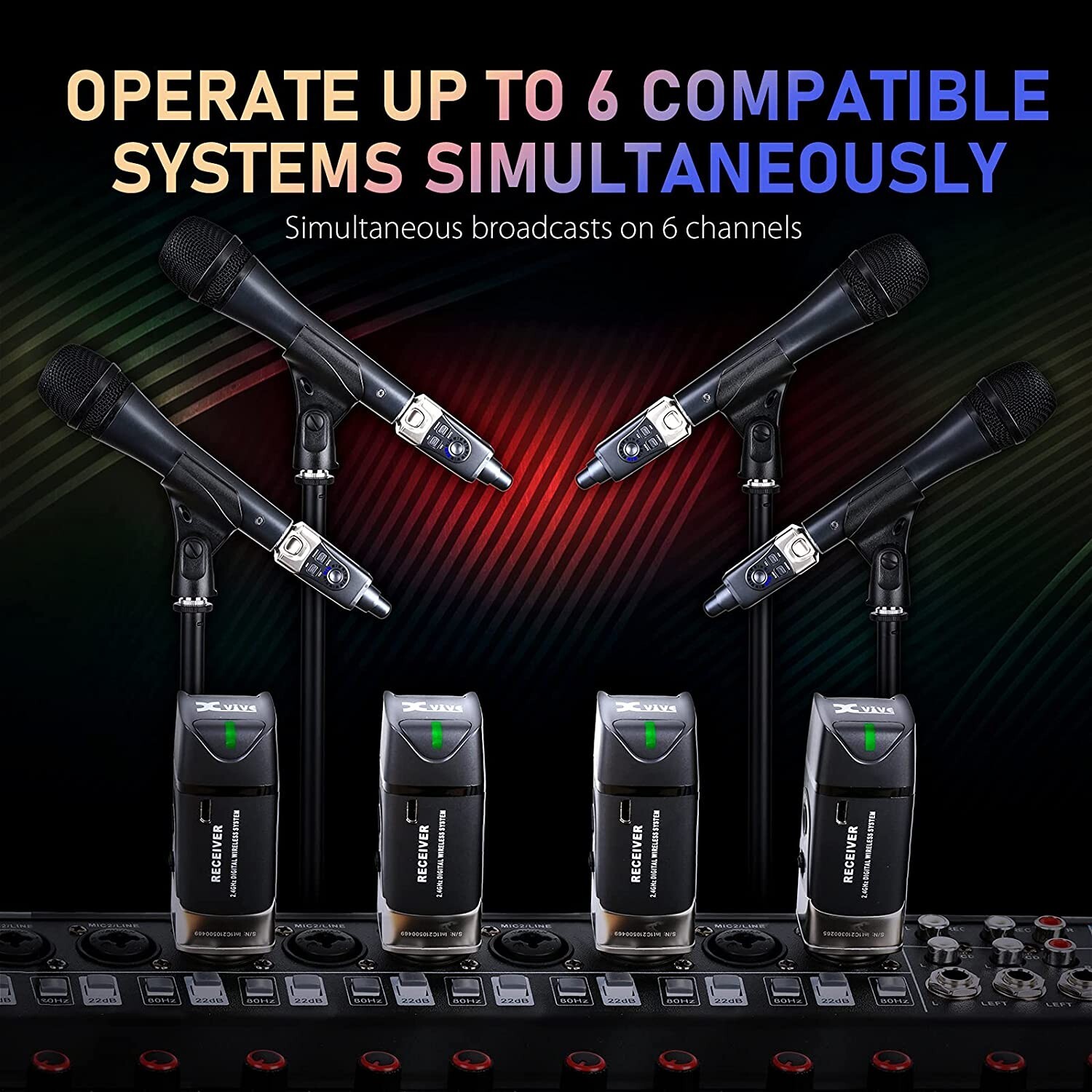 Xvive XV-U3 Digital Wireless System for Dynamic Microphone 2.4GHz Audio Mixe New