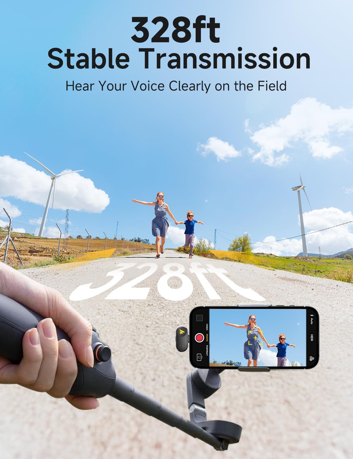 Wave T1 Mini Wireless Lavalier Microphone for iPhone 17/16/15 Android with US…