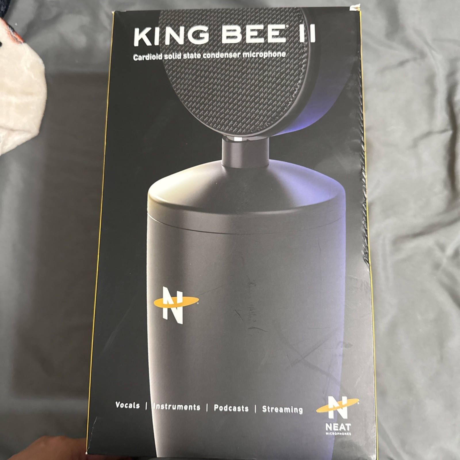 Neat King Bee II Condenser Cardioid Microphone – Black New Open Box +Gator Stand