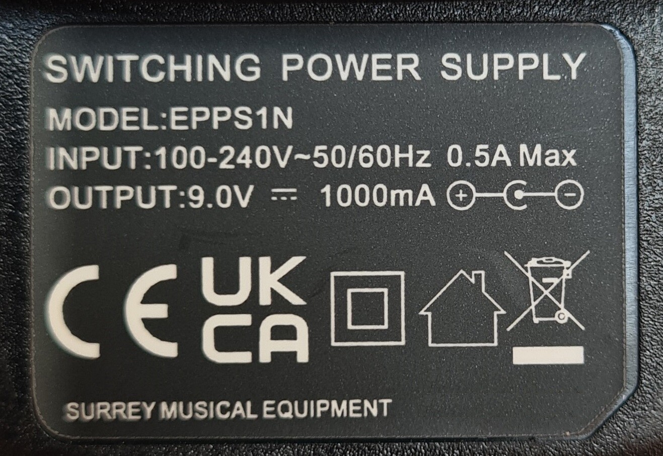 LINE 6 XD-V75 DIGITAL WIRELESS SYSTEM POWER SUPPLY (2 METER) ADAPTER 9V
