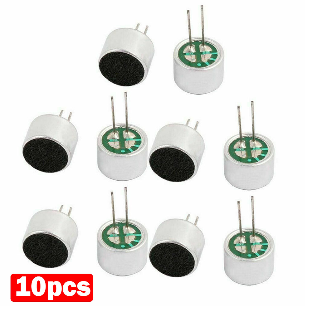 10Pcs- Electret Condenser Microphone Cylindrical High Sensitivity -30-44dB 9x7mm