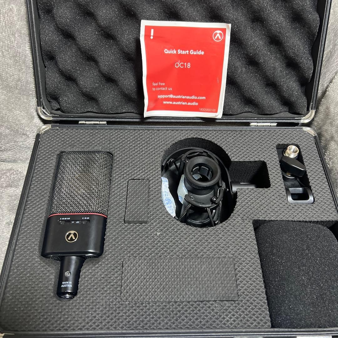 OC18 Condenser Microphone Black with Red Accent & Accessories