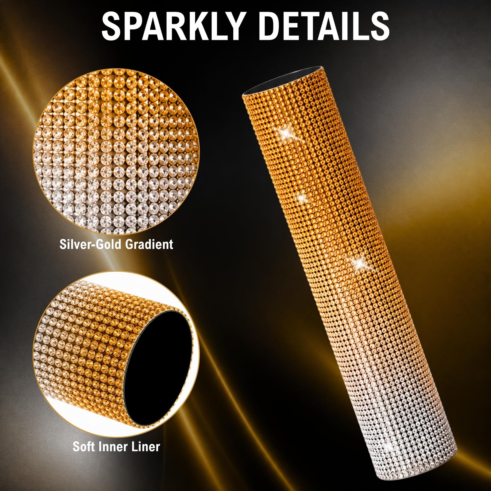 RhymKawa Gold Gradient Mic Cover for Wireless Microphone Sparkly | Gradient D…