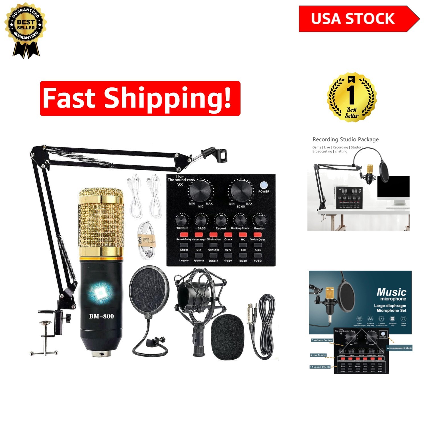 Versatile BM-800 Condenser Microphone Bundle for Professional Audio Recording