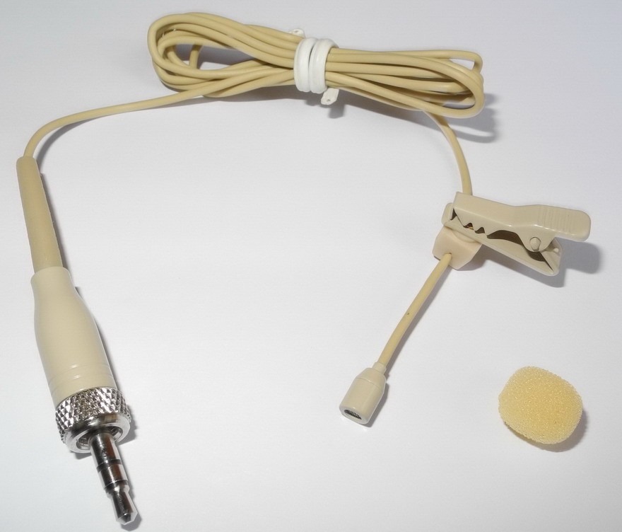 Beige mini LAVALIER CLIP ON OMNI-DIRECTIONAL MICROPHONE FOR Sennheiser G1 G2 G3