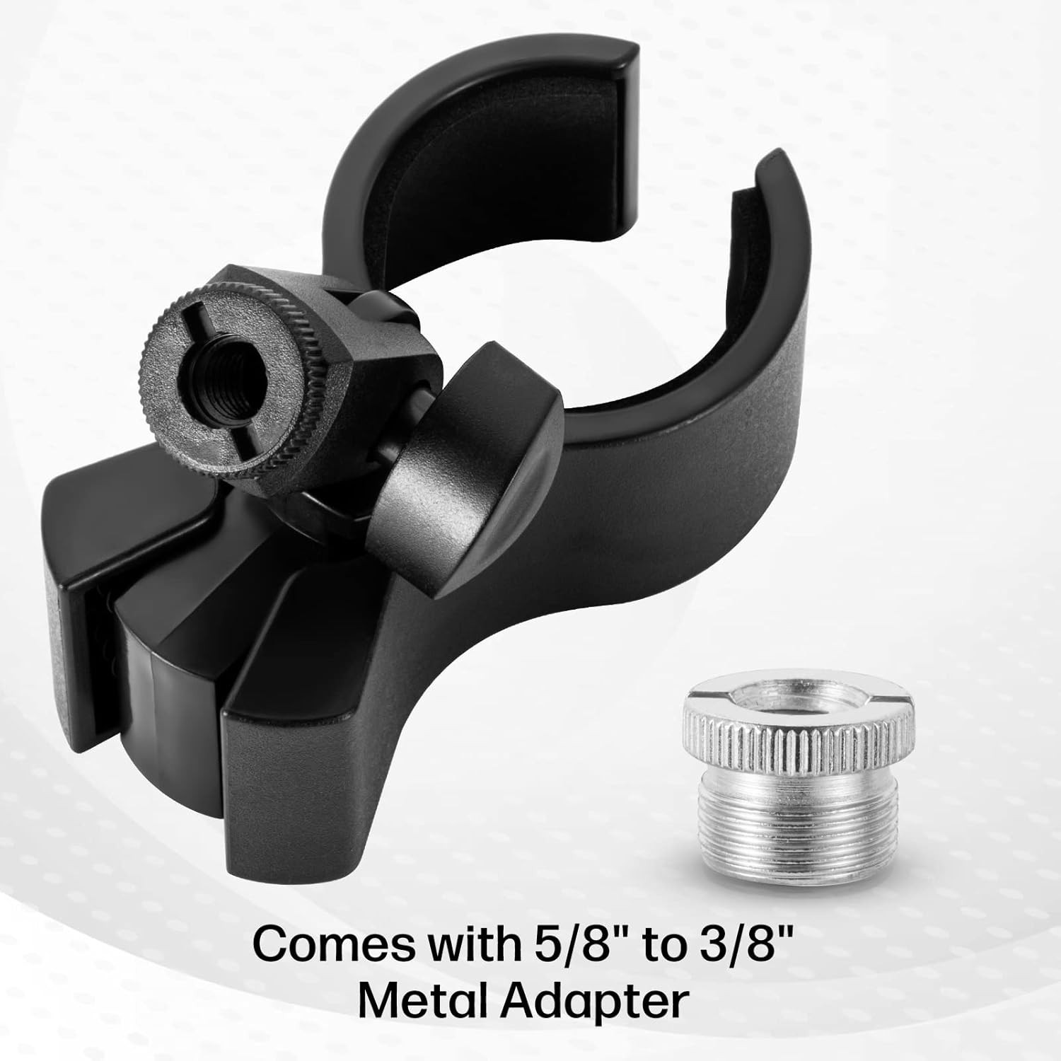 Versatile Mic Holder for Condenser & Wireless Microphones – Black Classic Style