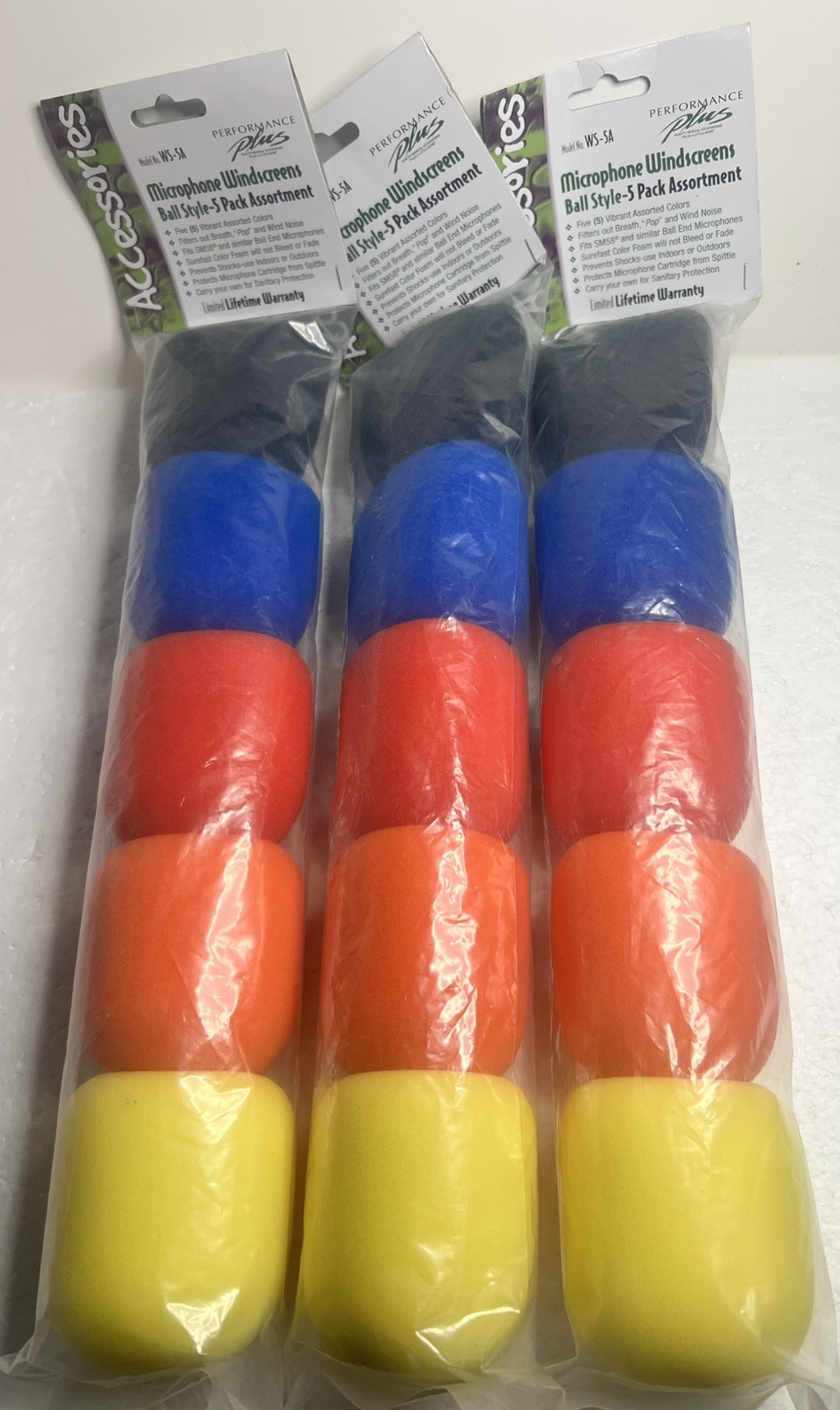 New In Package! 3 Packs Microphone Windscreen Socks, 3 Packs w 5 Each – 15 Total