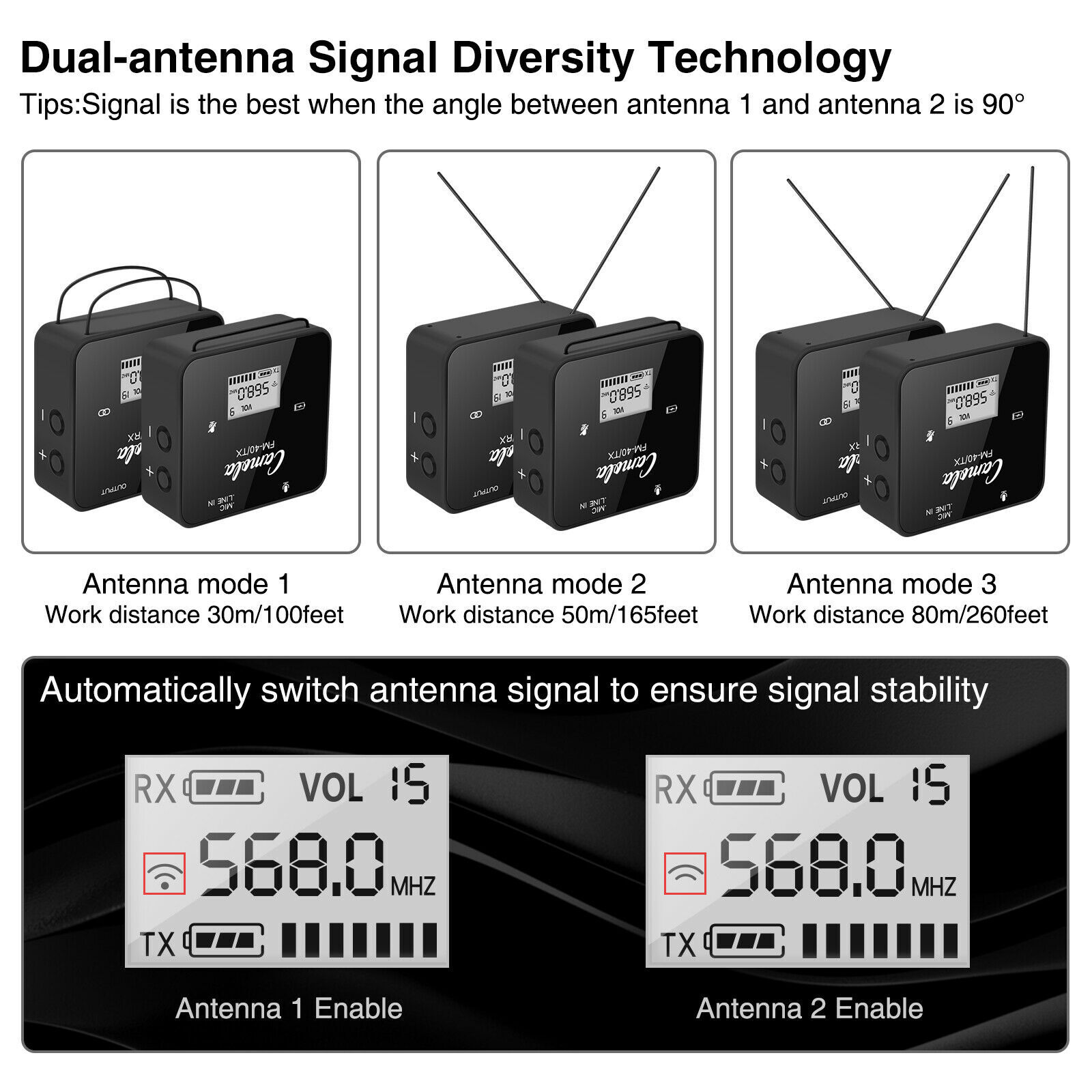 80M UHF Wireless Lavalier Microphone System Transmitter Receiver for Smartphone