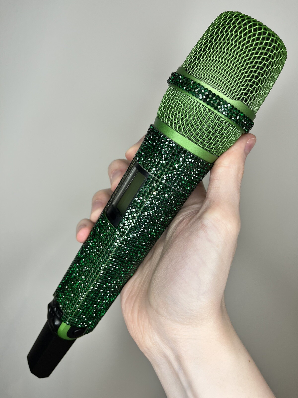 Dark Green Rhinestone Wireless Professional Microphone + Receiver System G-MARK