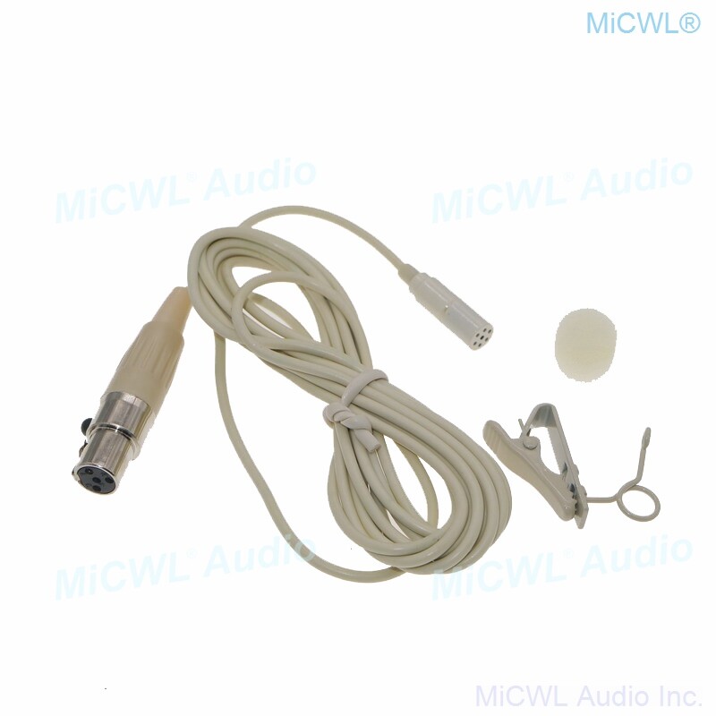 Beige ME Lavalier Microphone for Shure UR1 SLX PGX Wireless Tie Clip Lapel Mic