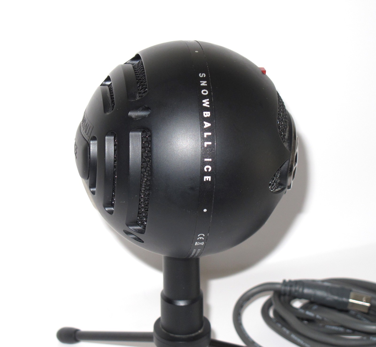 Logitech Blue Snowball Ice Microphone Tripod Stand w/ USB Cable Tested & Working