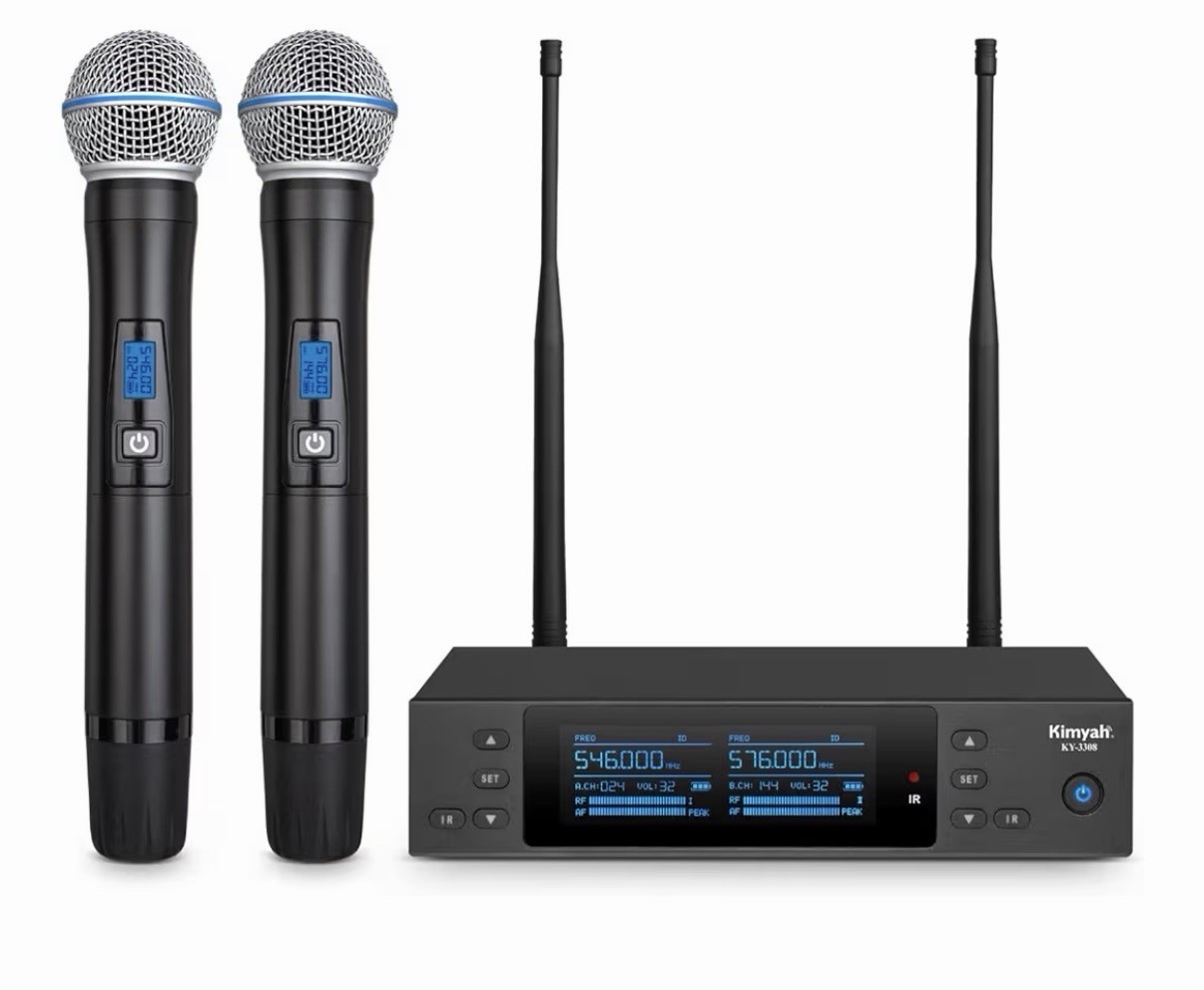 Wireless Microphones System with 2 X 100 Channels Cordless Handheld Microphon…