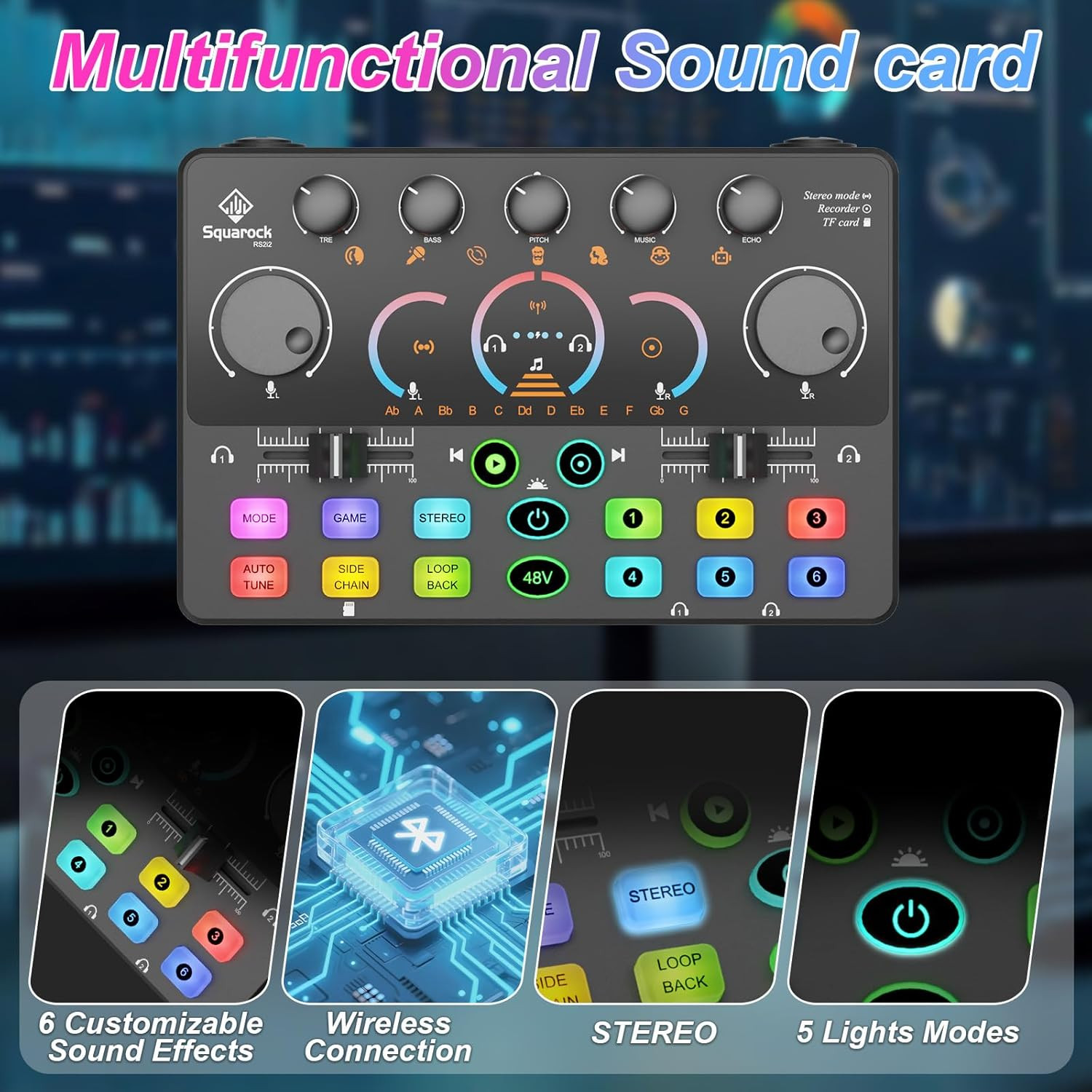 Podcast Equipment Bundle for 2, with XLR Dynamic Microphone, TF Card, 5Rgb,Surro