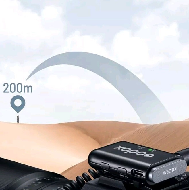 GODOX WEC Kit1 2.4GHz Wireless Microphone with Noise Cancellation 656ft…