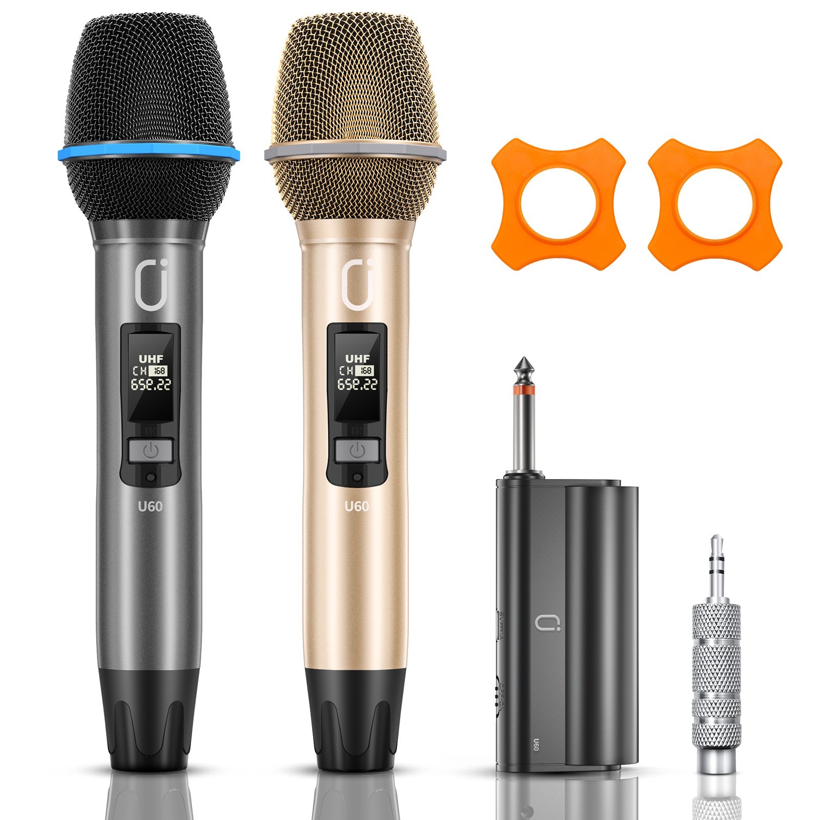 JYX Dual Wireless Microphone System UHF Karaoke Mic Set with Receiver for Party
