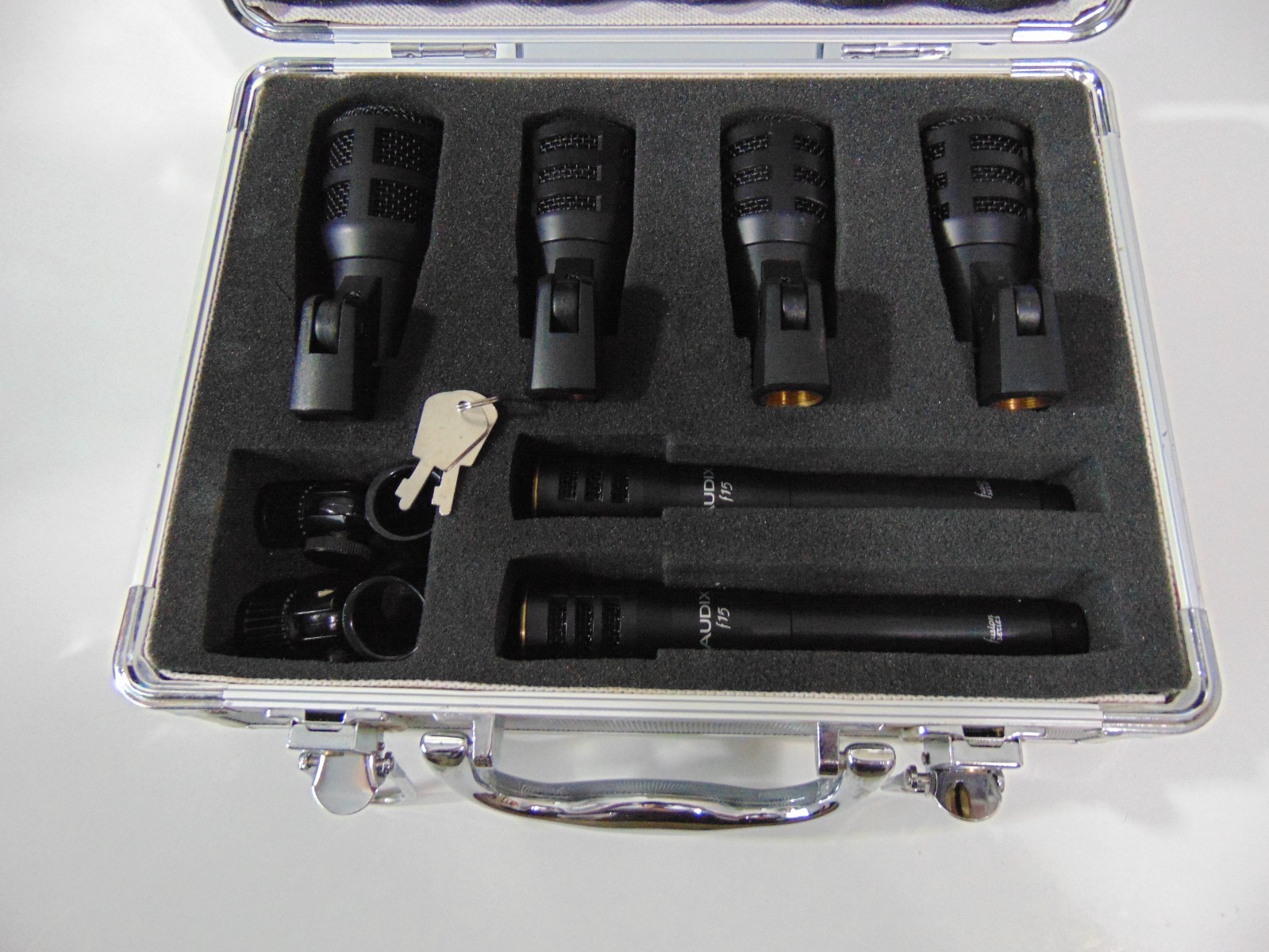 Audix F Series 6 Drum Mic Set with Case 3-F10, 1-F12 Dynamic – 2-F15 Condenser