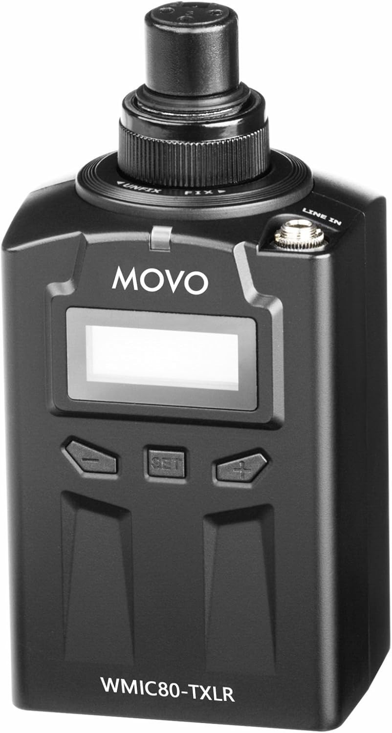 Movo WXLR8 48-Channel UHF Wireless XLR Plug-in Microphone Transmitter for WMIC80