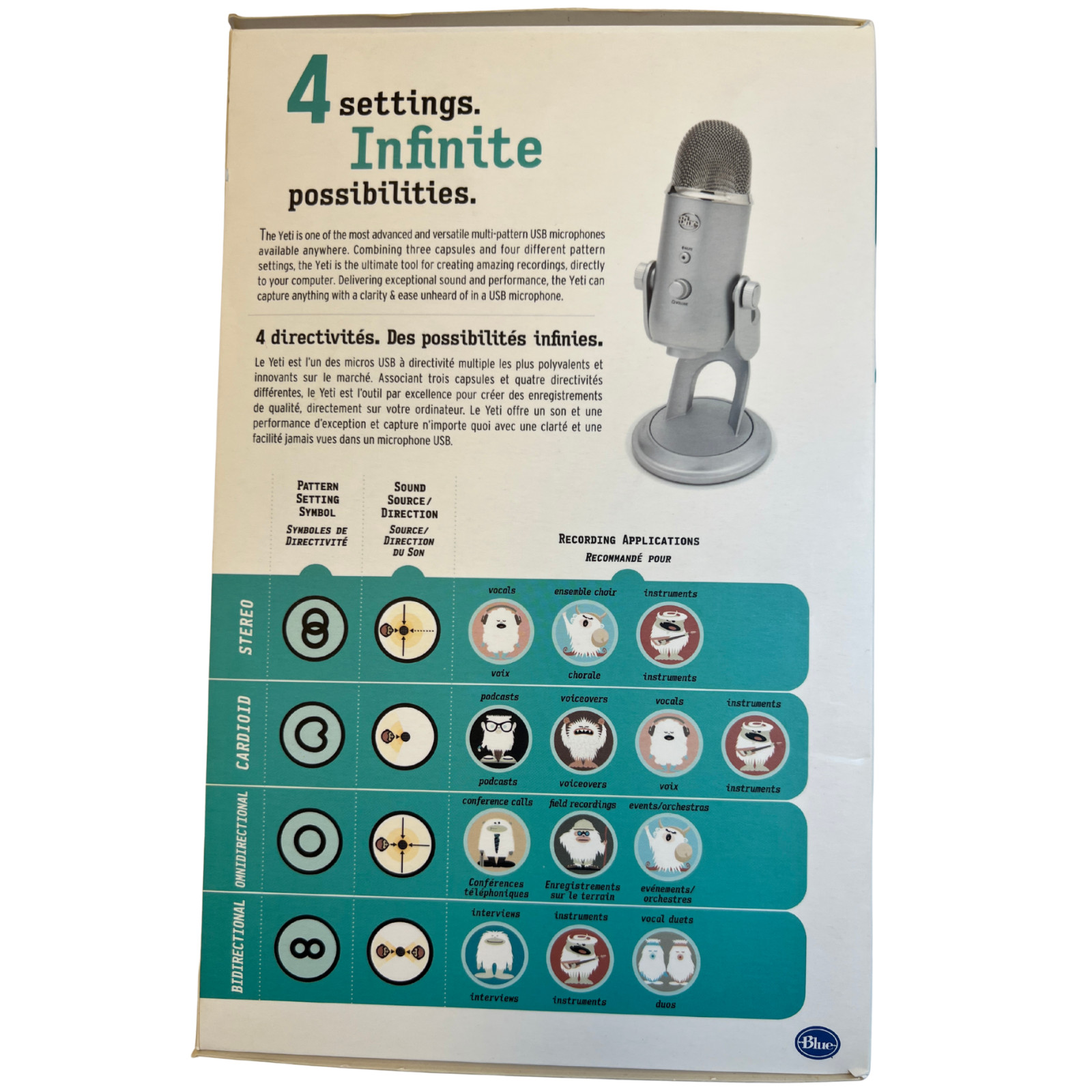 Blue Yeti USB Microphone Silver | Multi-Pattern Pro Recording Mic Podcast