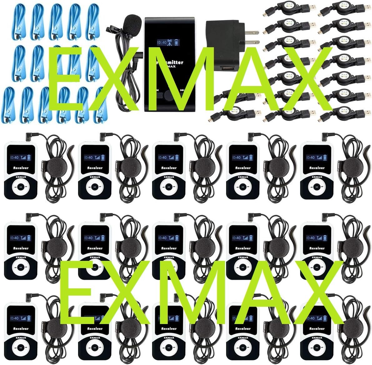 EXMAX EX100 Wireless Tour Guide System for Teaching Silent Travel Interpretation