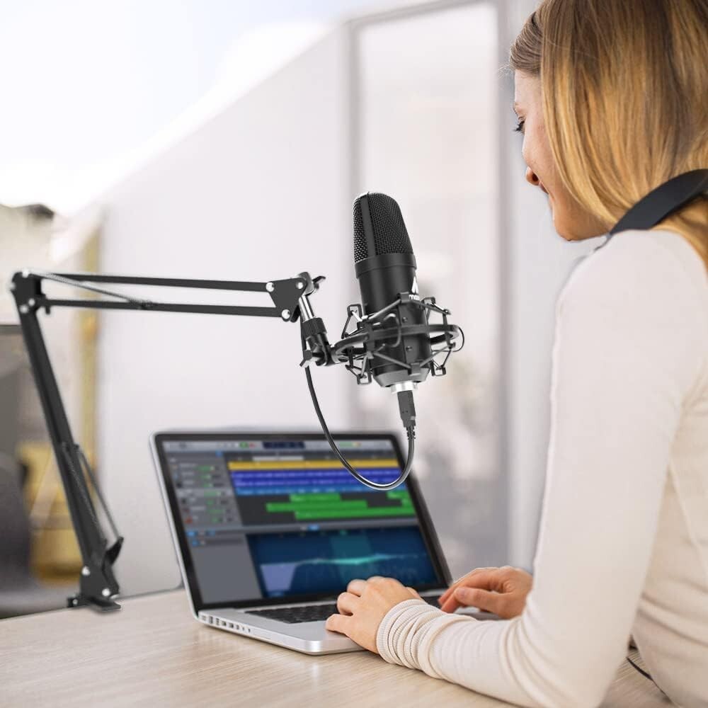 Professional-Grade USB Microphone – 192KHZ/24Bit – Plug & Play – Versatile