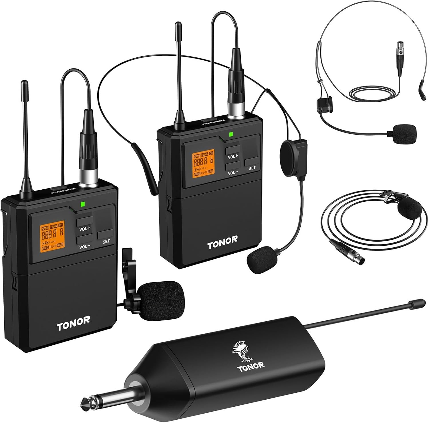 UHF Wireless System for Conferences – 200ft Range, Rechargeable Receiver