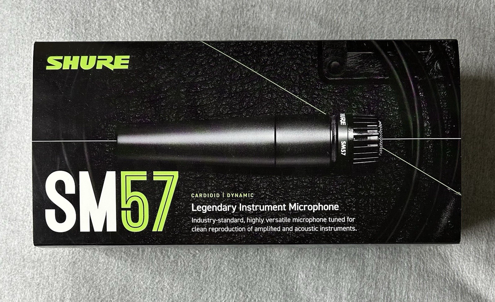 Shure SM57 Cardioid Dynamic Instrument And Vocal Microphone. Box Included