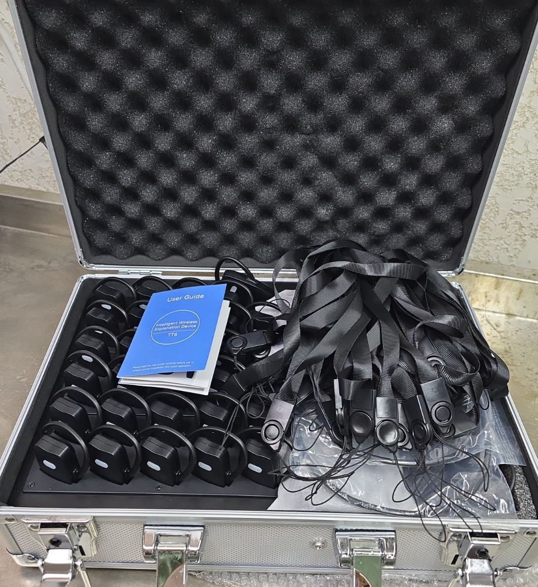 PANDAAR TT6 Wireless Tour Guide System with 30-Slot Charger, 200M Range