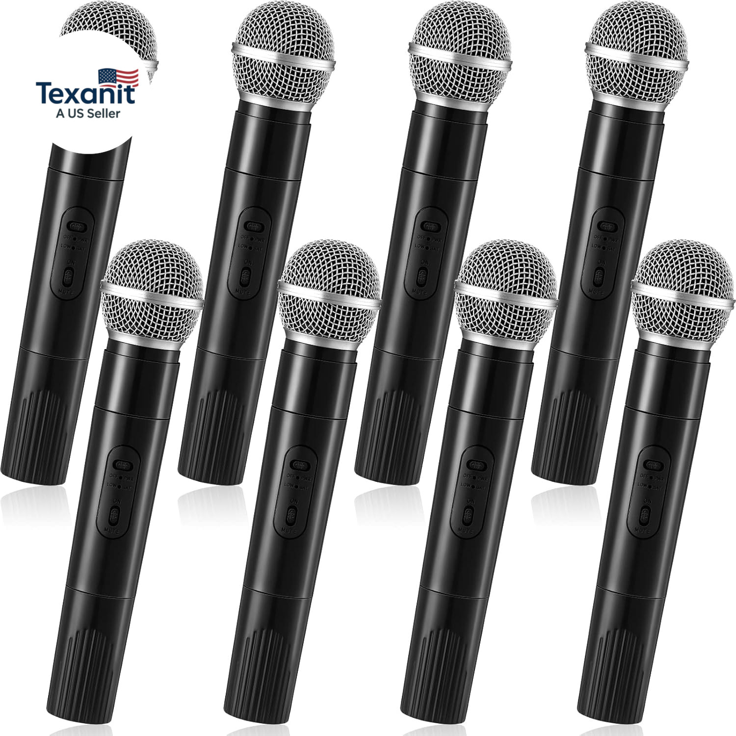 8 Pack Fake Microphone Prop Bulk Pretend Plastic Microphone Toy Fake Mic Pack fo