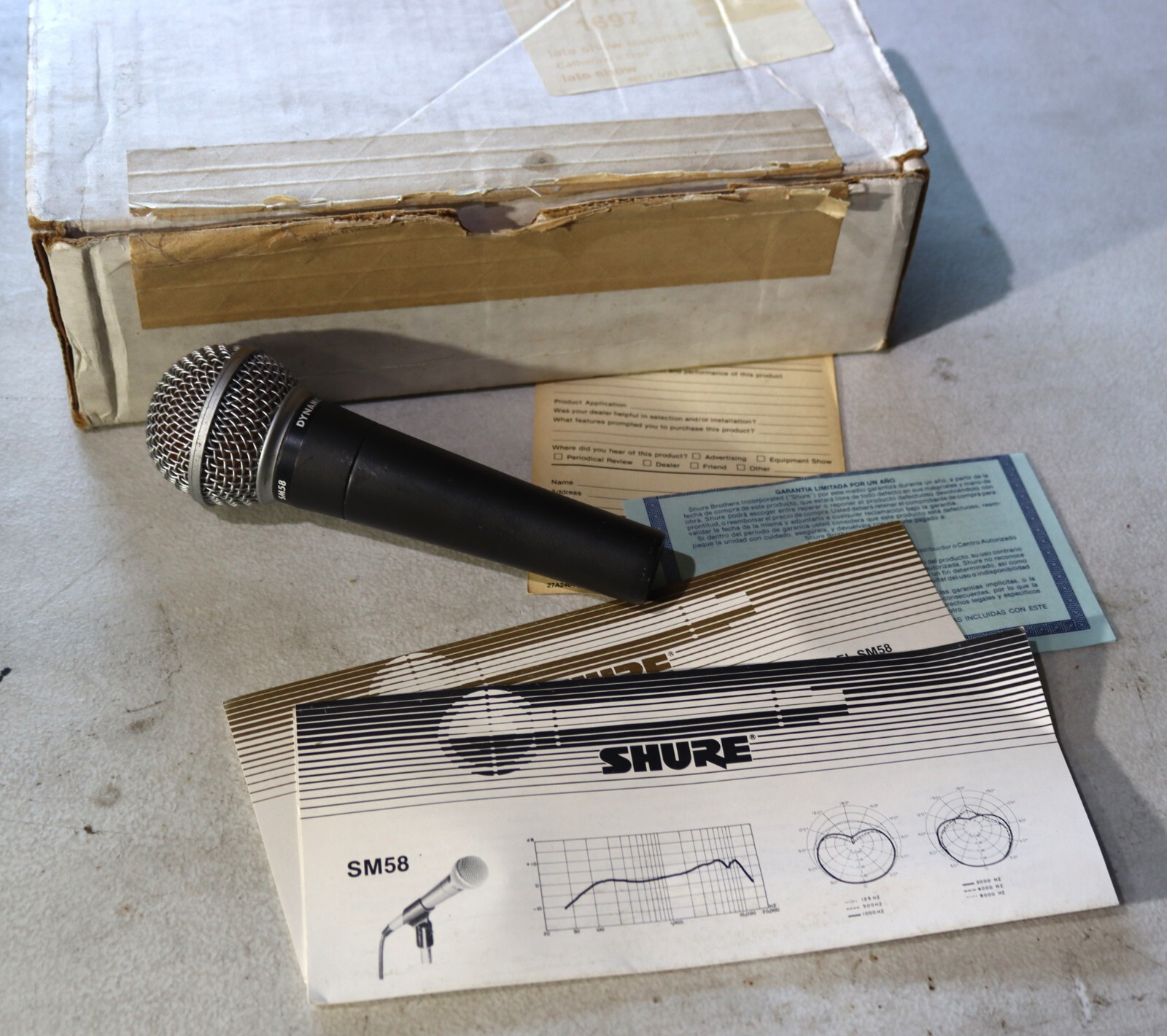SHURE PROFESSIONAL MICROPHONE SM58-LC UNIDIRECTIONAL DYNAMIC MIC SM58 w/ Manual