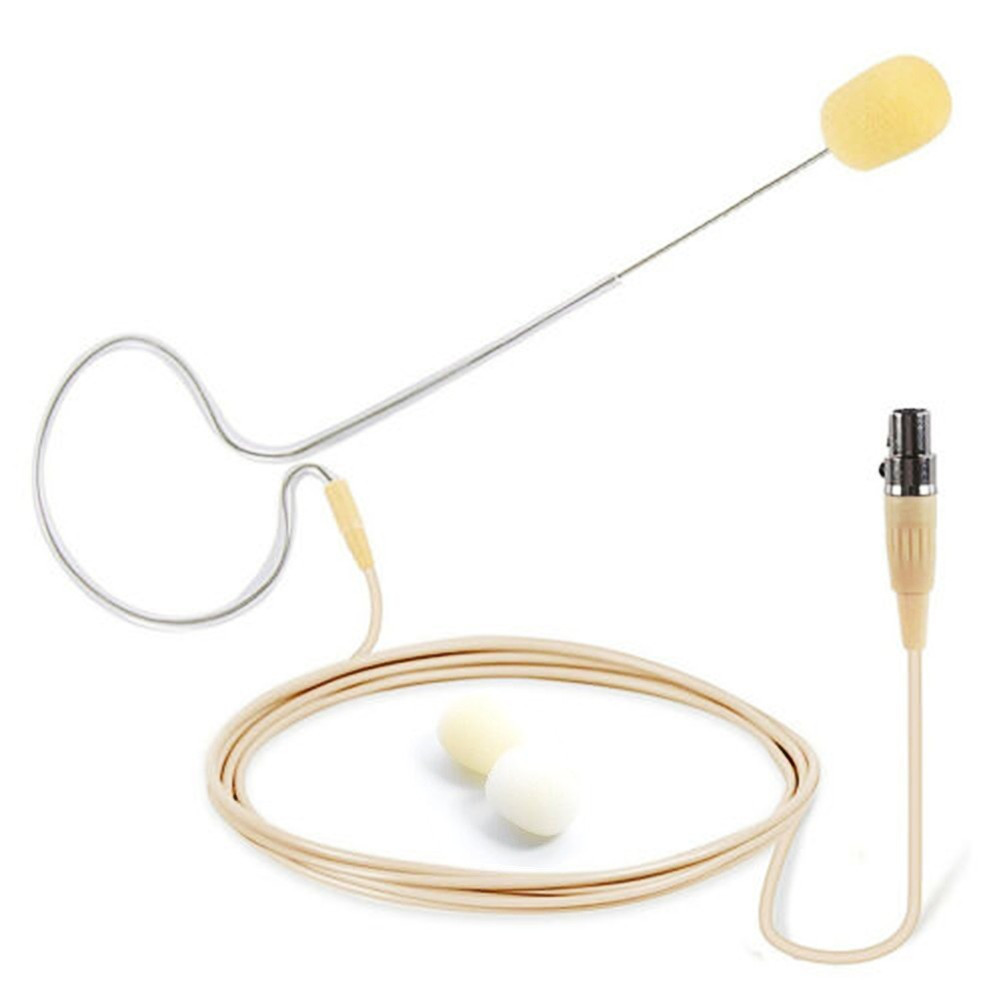 Beige Single Earhook Headset Headworn Microphone 4-Pin XLR High Quality