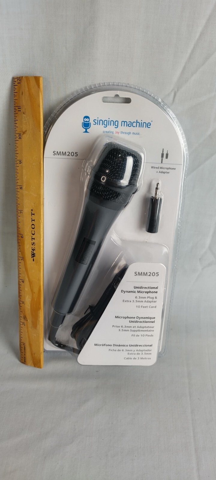Singing Machine SMM-205 Unidirectional Dynamic Karaoke Microphone Plug In
