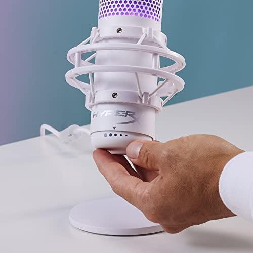 HyperX QuadCast S Standalone Microphone with RGB Lighting, White (519P0AA )