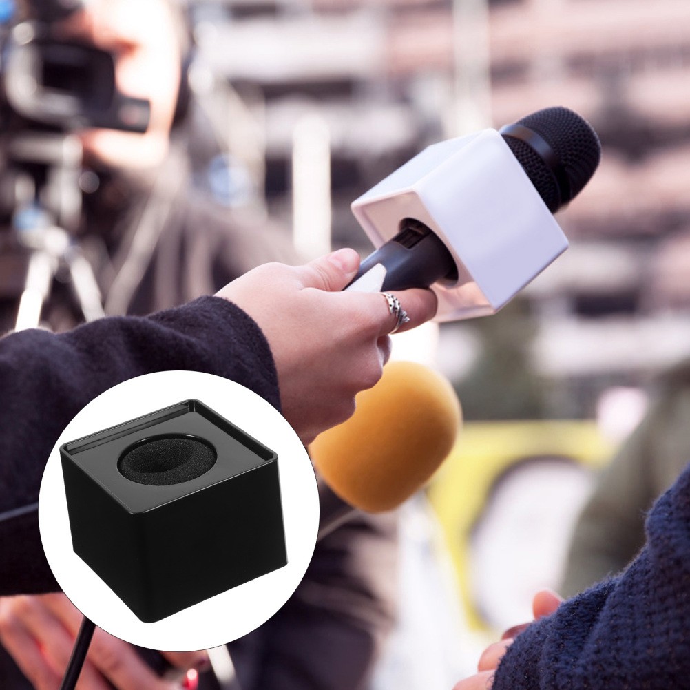 2Pcs Portable ABS Injection Molded Microphone Flag Station for Interview Use