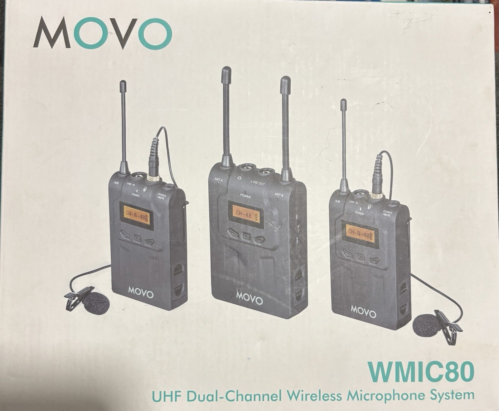 Movo WMIC80 UHF Wireless Lavalier Microphone System 2 TX / 1 RX for DSLR Camera