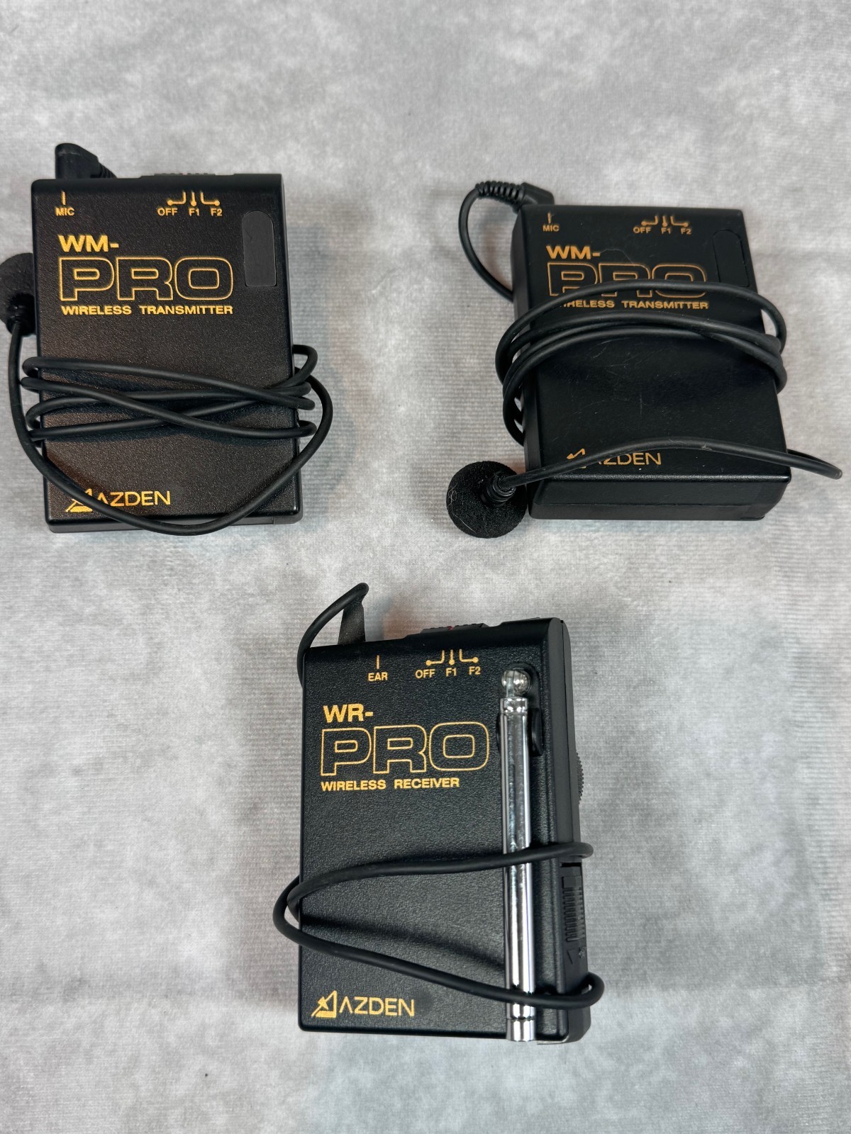 Azden Wireless Microphone WR-PRO WM-PRO 2 Transmitter and Receiver w/ Lapel Mic