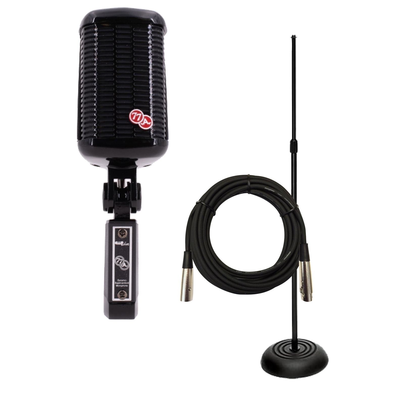 CAD A77 Vintage Supercardioid Microphone – Gloss Black PERFORMER PAK