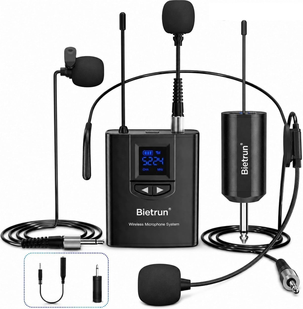 Inalambrico De 25 Canales Uhf Sistema De Microfono De Solapa Lavalier Con Bo…