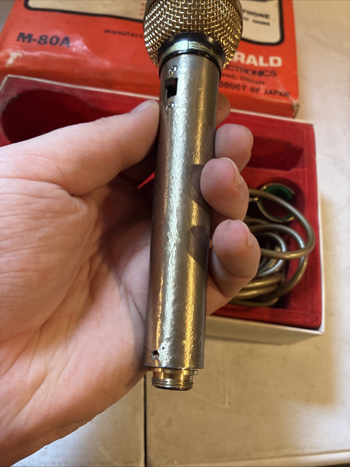 Herald Unidirectional Dynamic Mic Microphone Model M-80A Japan | Untested