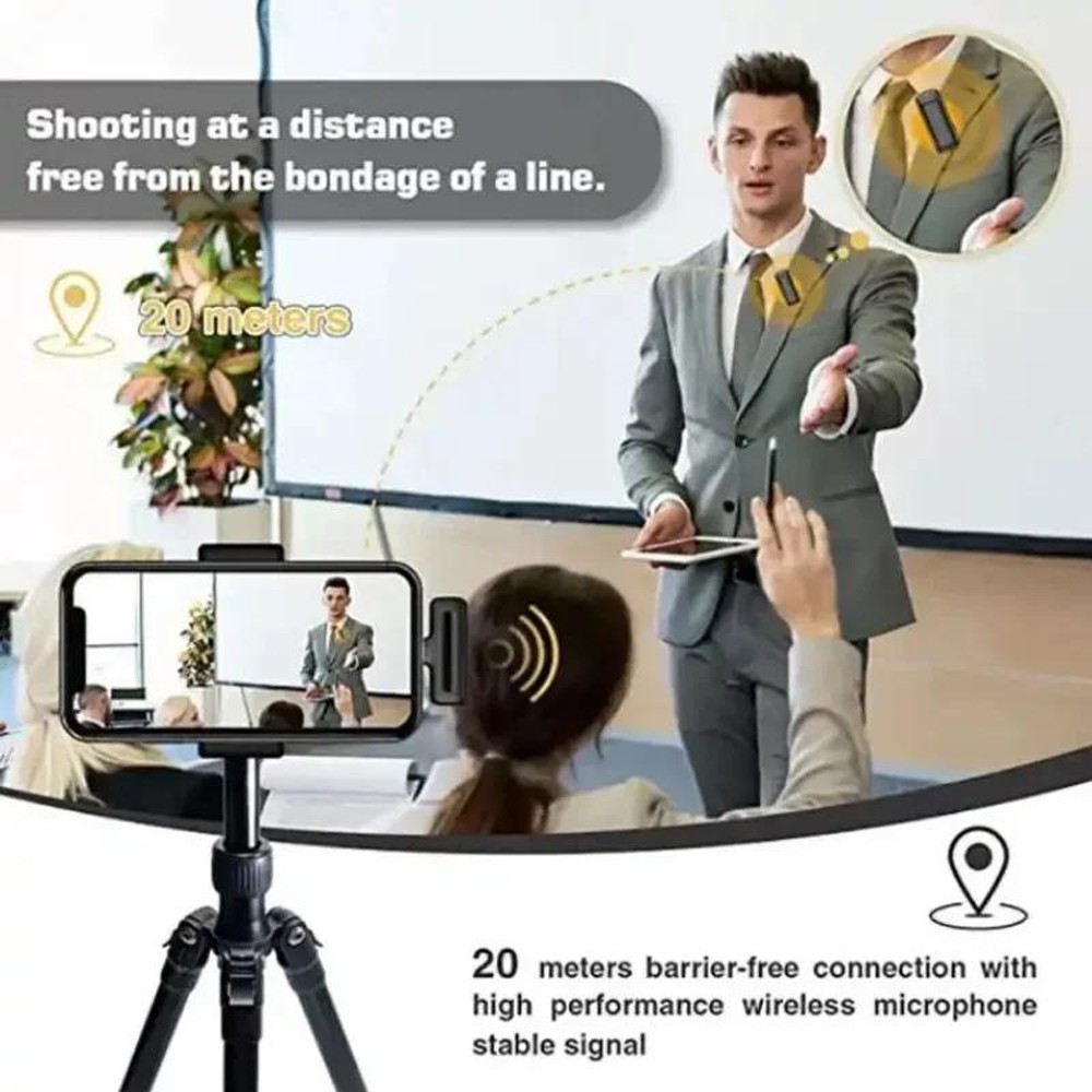 Portable Lavalier Microphone Wireless Audio Recording Mini Mic Android/iPhone US