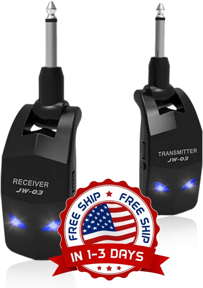 Sistema Inalambrico Para Guitarra Receptor De Transmisor Audio Recargable 4 Cana