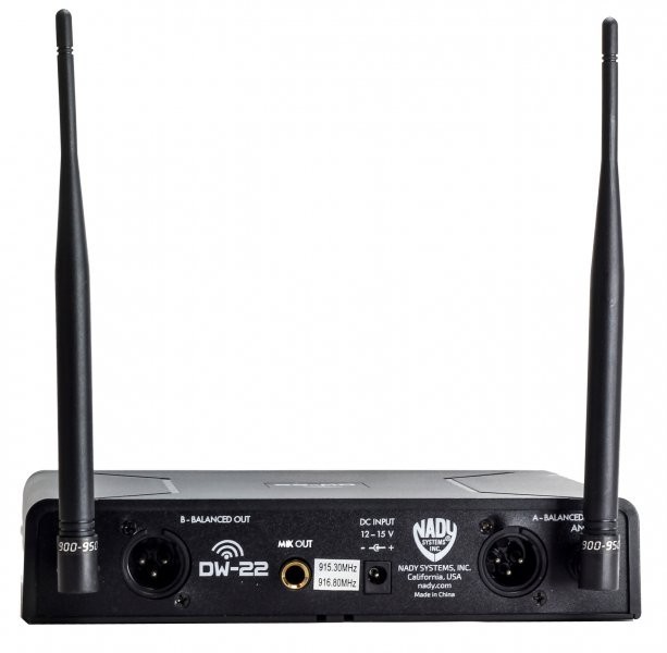 Nady DW-22 HTHT Dual Wireless Handheld Microphone System – Fixed UHF frequency