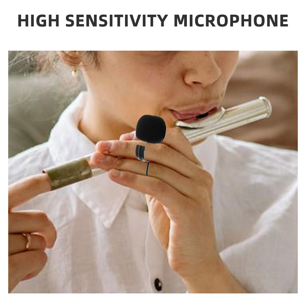 Black Durable ABS Mini Instrument Microphone for Finger Wind Instruments