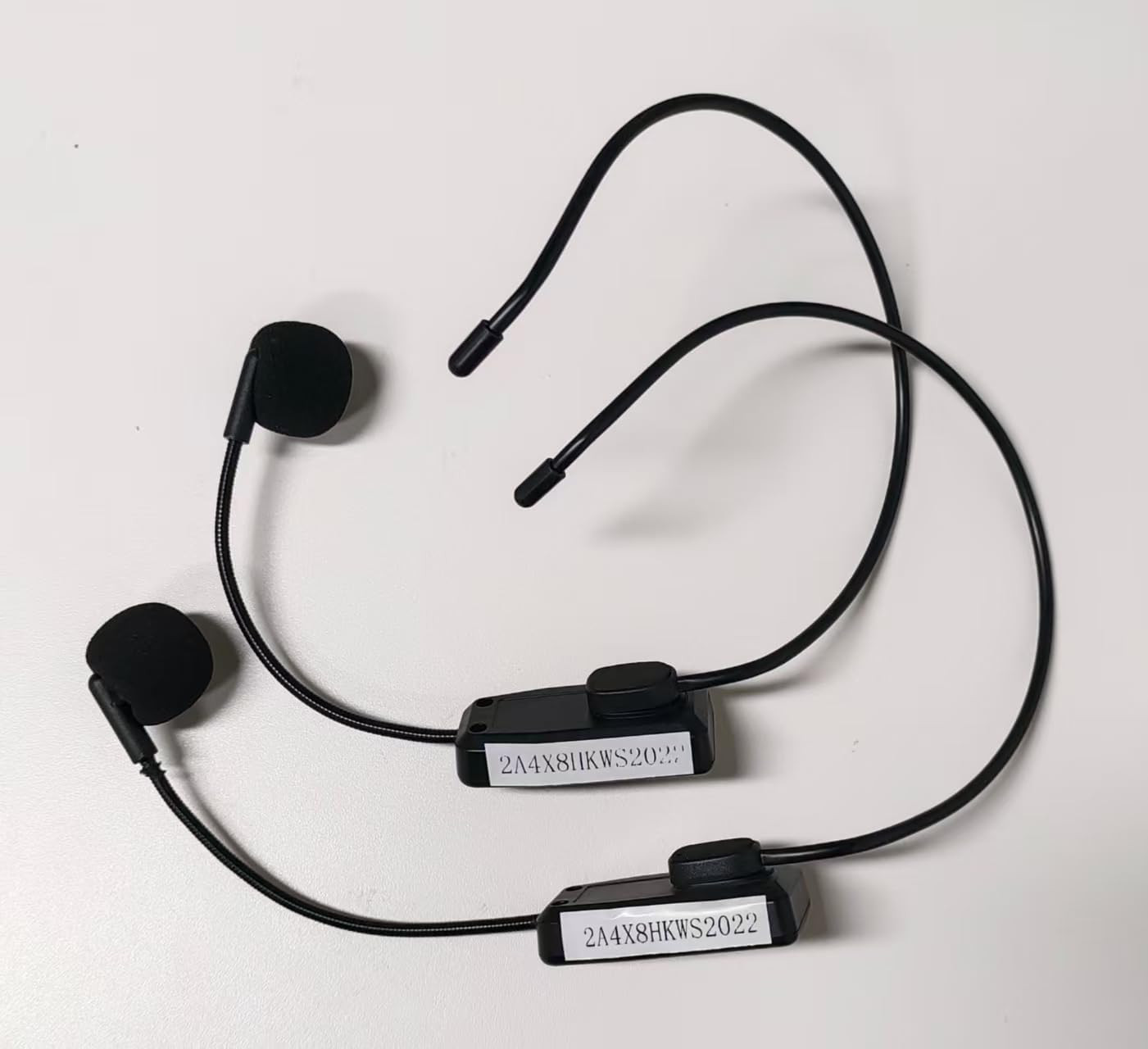 Wireless Microphone System for 2 People, 2.4G Dual Wireless Headset Mics Ideal f