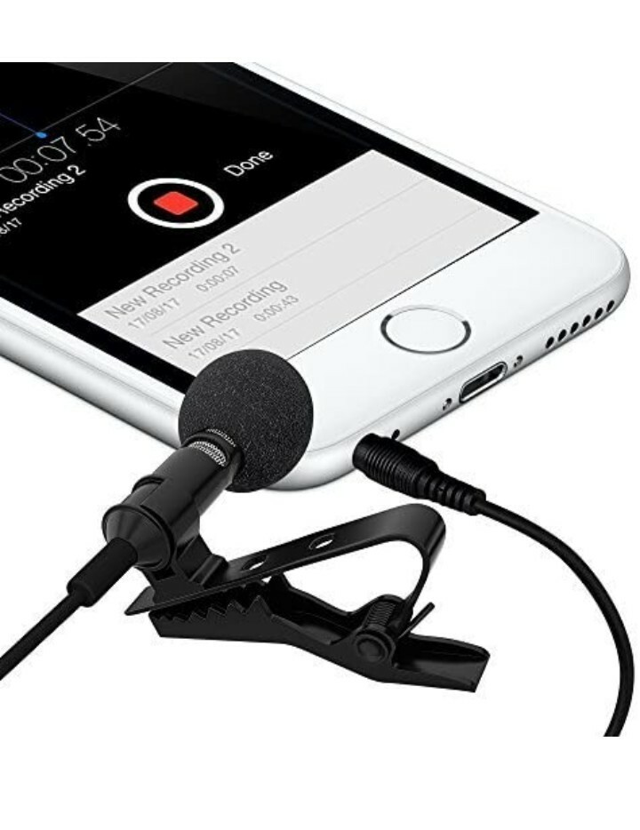 Wired Lavalier Lapel Microphone for iPhone Android Smartphone Omnidirectional