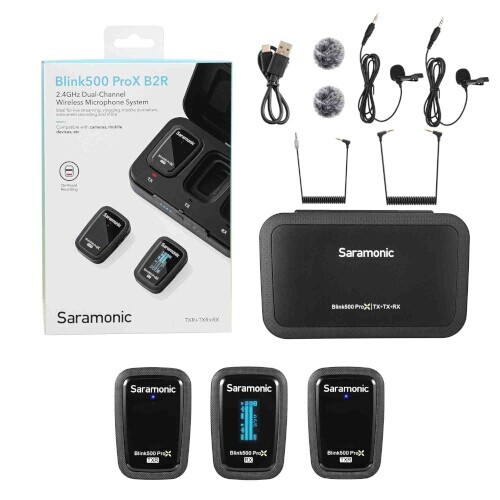 Saramonic Blink 500 ProX B2R Dual Wireless Lav Mic with Onboard Recording